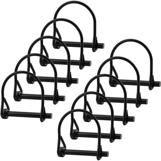 Stifno di allaccio a vite 52 mm - 10 pezzi - Acciaio di carbonio - Stifno di blocco/Stifno clip - Blocco di sicurezza - Connessore antiruggine - Adatto per giardino/gazon - Pennello di bloccaggio