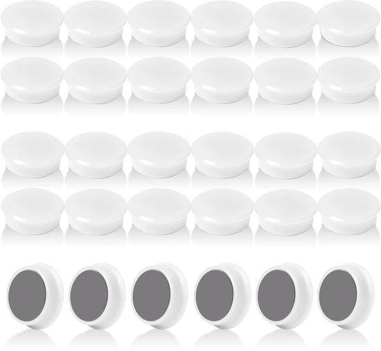 30 pacchi di magneti forti per bacheche e whiteboard - magneti rotondi bianchi per frigorifero, decorativi minimagneti piccoli, magneti con forte aderenza per bacheche, magnetico per parete, ufficio, scuola, magneti per bacheche