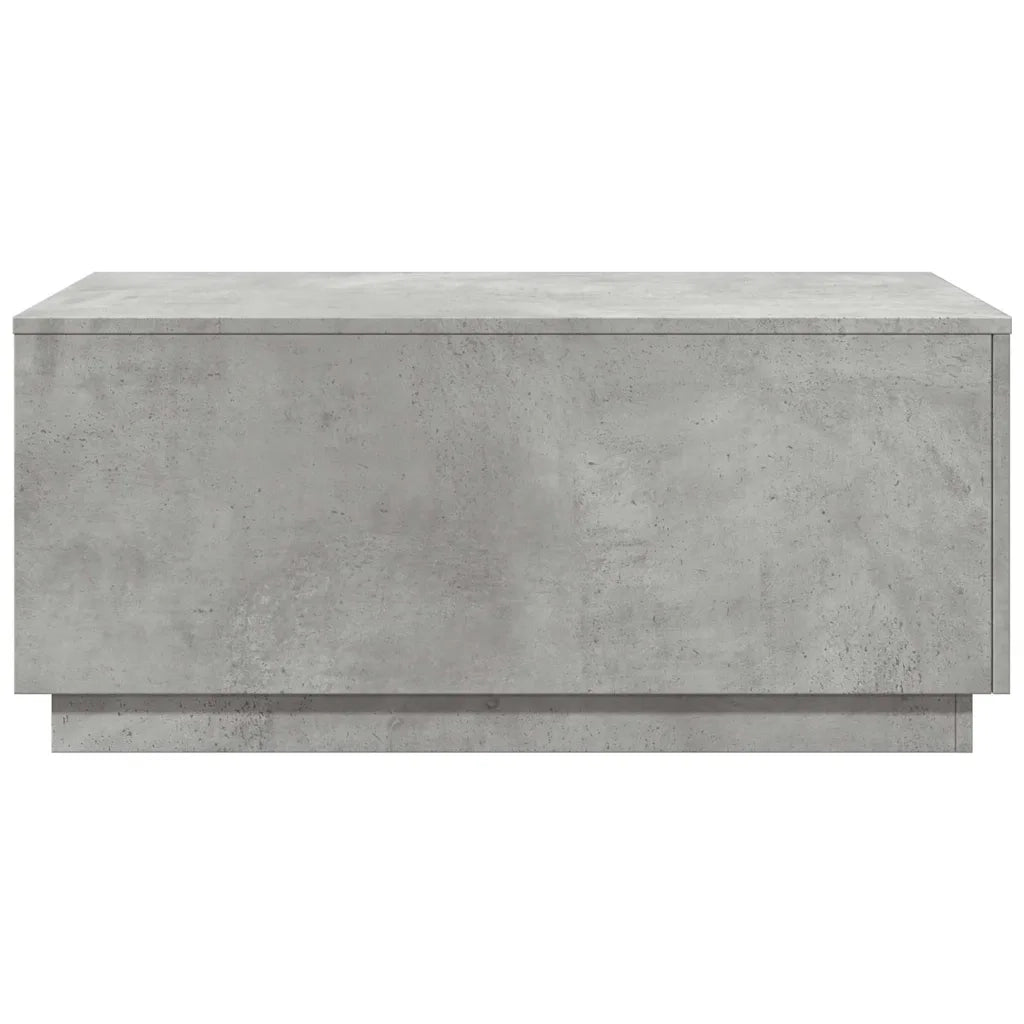 Tavolino da Soggiorno con Luci LED Grigio Cemento 90x50x40 cm 839878