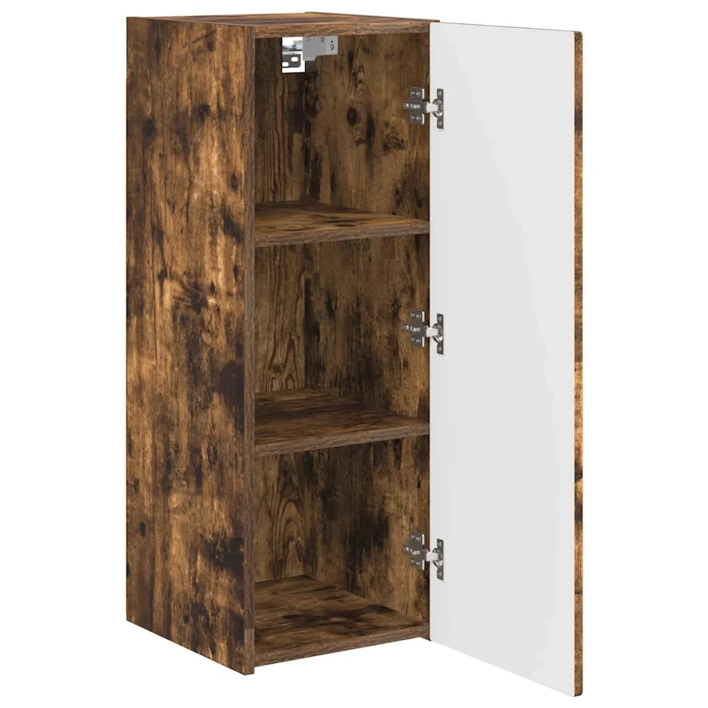Mobile TV da parete 2 pz-Set di 2 Mobile TV a Muro-Credenza TV Rovere fum¨¦ 30 x 31 x 80 cm