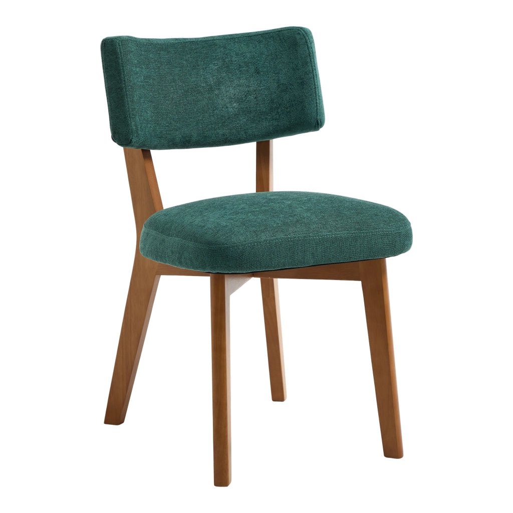 Sedia da pranzo imbottita ergonomica con schienale e gambe in legno facile da pulire per casa e ufficio verde