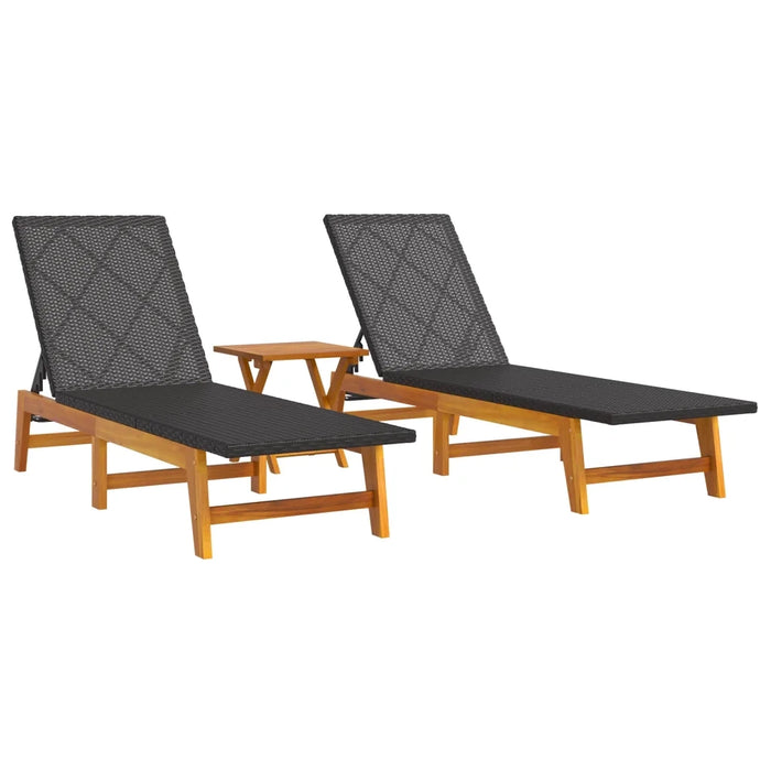 Set Mobili da Giardino 3 pz Polyrattan e Legno Massello Acacia 3154402
