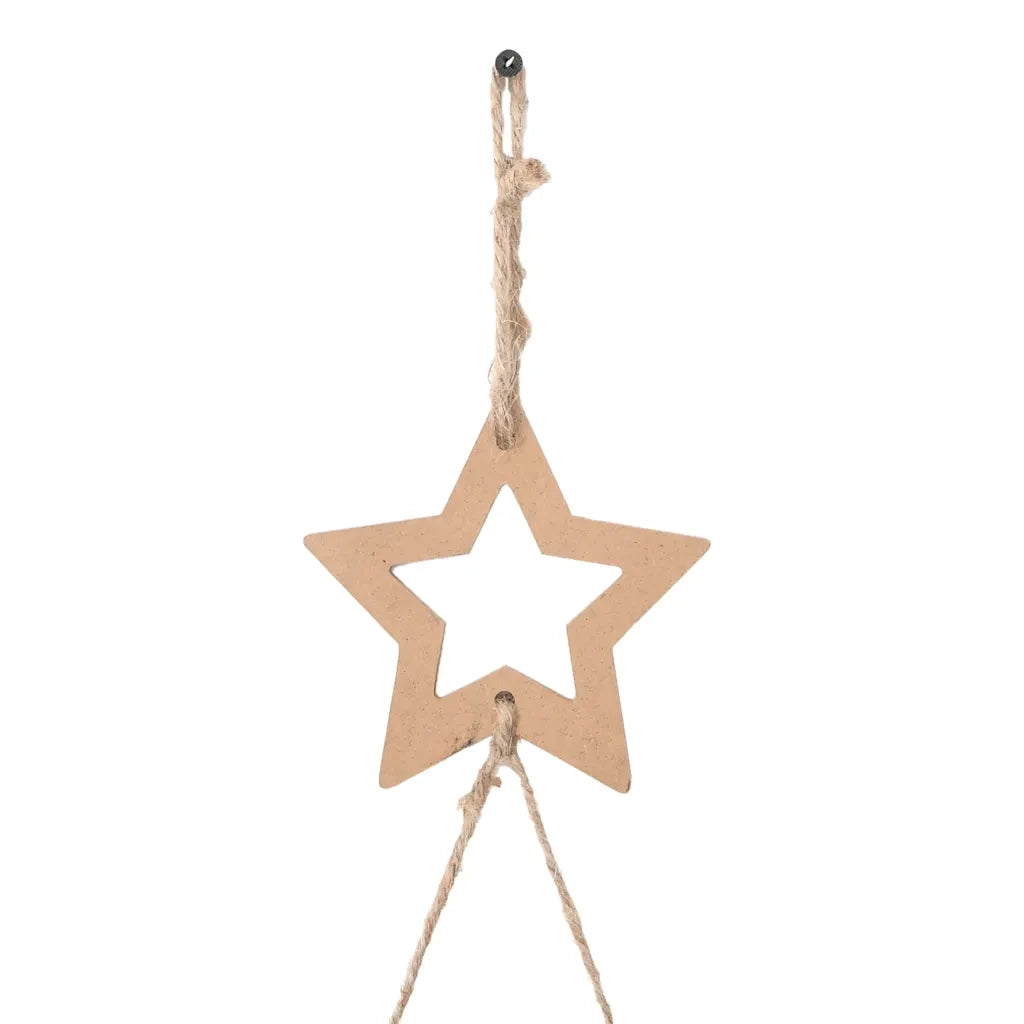vidaXL Alberi di Natale Sospesi con Stelle 2 pz 55x120cm Ramo Naturale