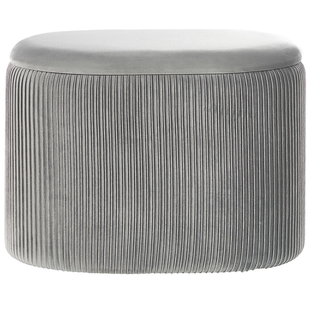 Pouf Grigio chiaro Velluto Glamour Storage Poggiapiedi Soggiorno Camera da letto