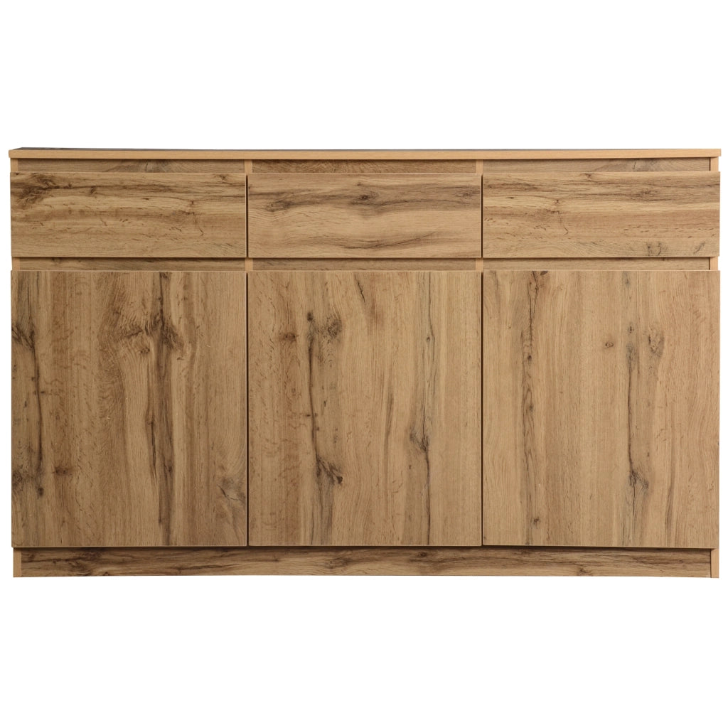 Credenza Multifunzione con 3 Ante e 3 Cassetti in Legno ¨C Xylo ¨C 135x40x81 cm