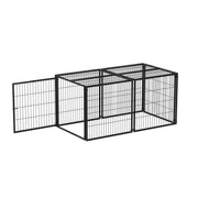 Gabbia modulare per cani con copertura e porta regolabile per interni in metallo e plastica nero 160×80×80 cm