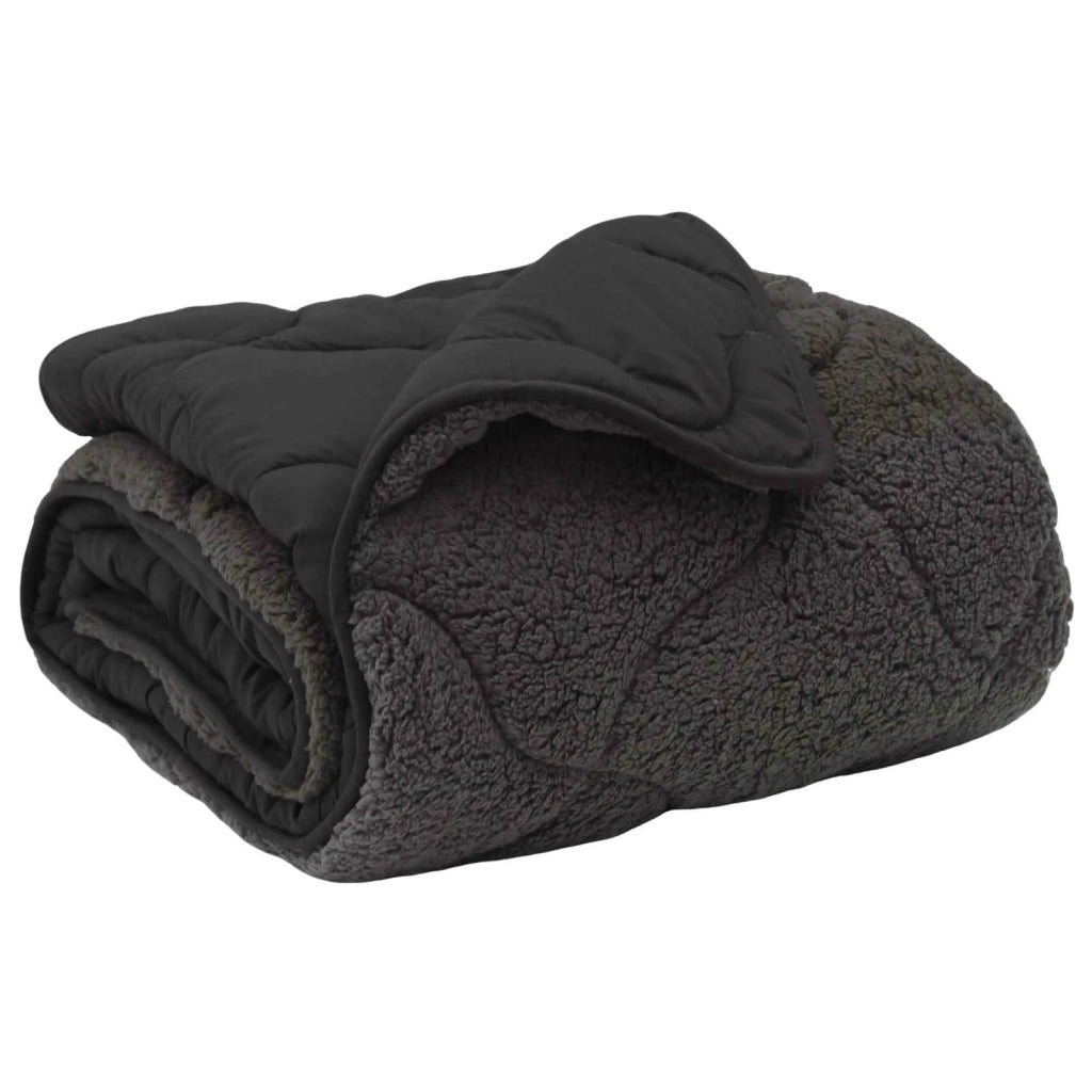 Piumone | Duvet Estivo Antracite 140 x 220 cm Microfibra e Fleece Teddy