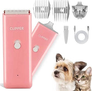 Clipper per animali da taglio con 2 lame per capelli di animali domestici, taglia capelli animali da casa con caricabatteria senza fili per cani gatti conigli (rosa+lama sottile)
