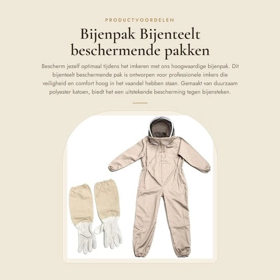 Abbigliamento Professionale per Apicoltori - Outfit per Imbianchino - Abbigliamento Protettivo - Maniche e Guanti - Colore Caffè - Dimensioni L/XL/XXL