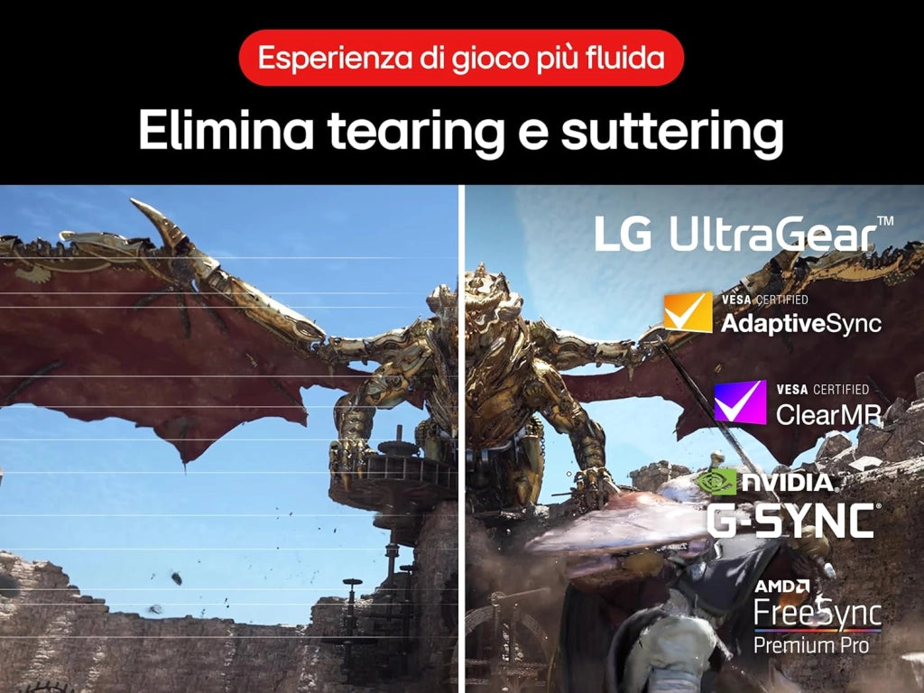 UltraGear OLED 34GS95QE Monitor Gaming 34", 21:9 Curvo (800R), WQHD (3440x1440), OLED, 240Hz, 0,03ms (GtG), G-Sync, FreeSync Premium Pro, HDR 400 True Black, HDMI 2.1, DisplayPort, Nero