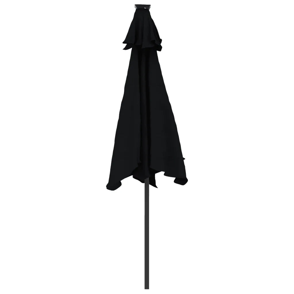 Ombrellone Giardino-Ombrello da Balcone con Palo in Acciaio Nero 225x225x212 cm