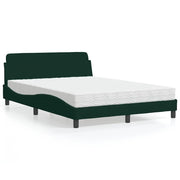 Letto con Materasso Dover Verde Scuro 140x200 cm in Velluto 3208414