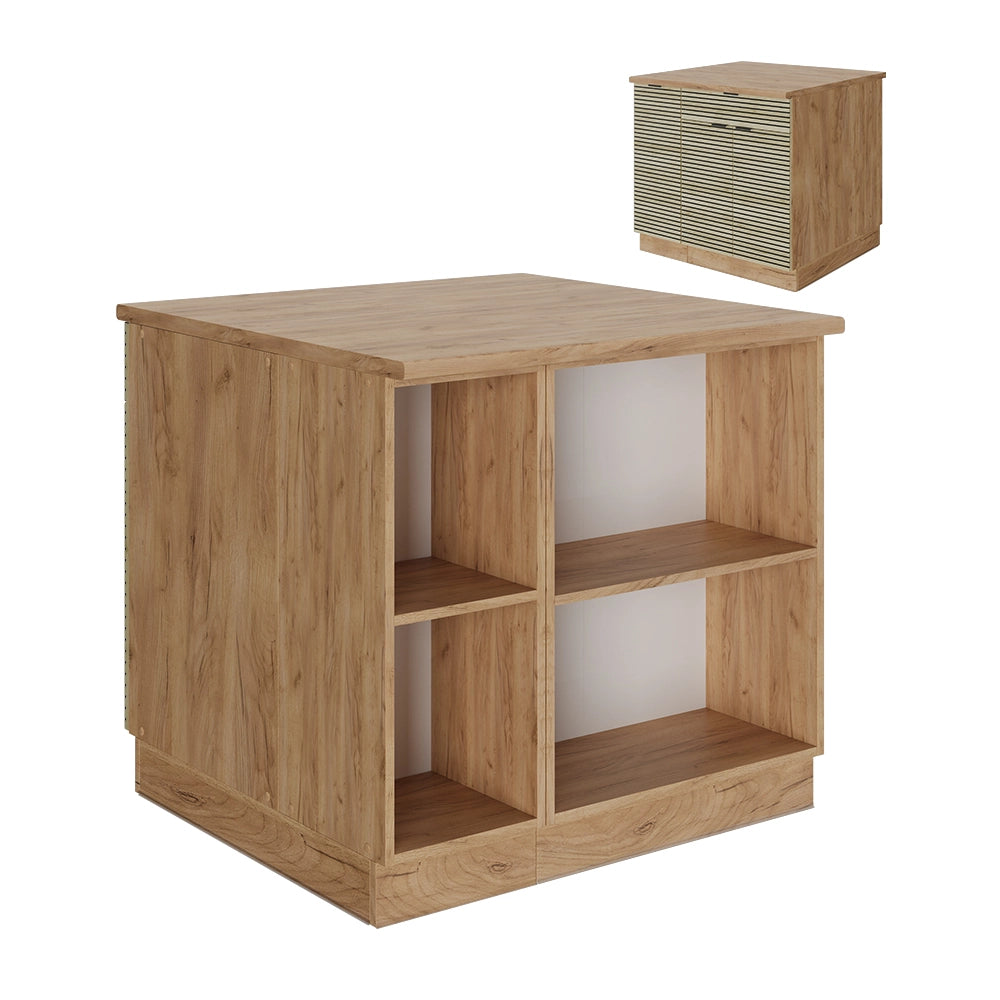 Isola cucina Fame-Line Pannello in quercia/Rovere dorato 90 cm con cassetto, senza piano di lavoro Vicco