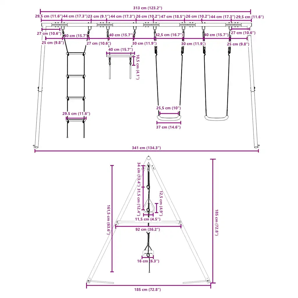 Set Gioco da Esterno con Altalene Trapezio e Scala 3283611