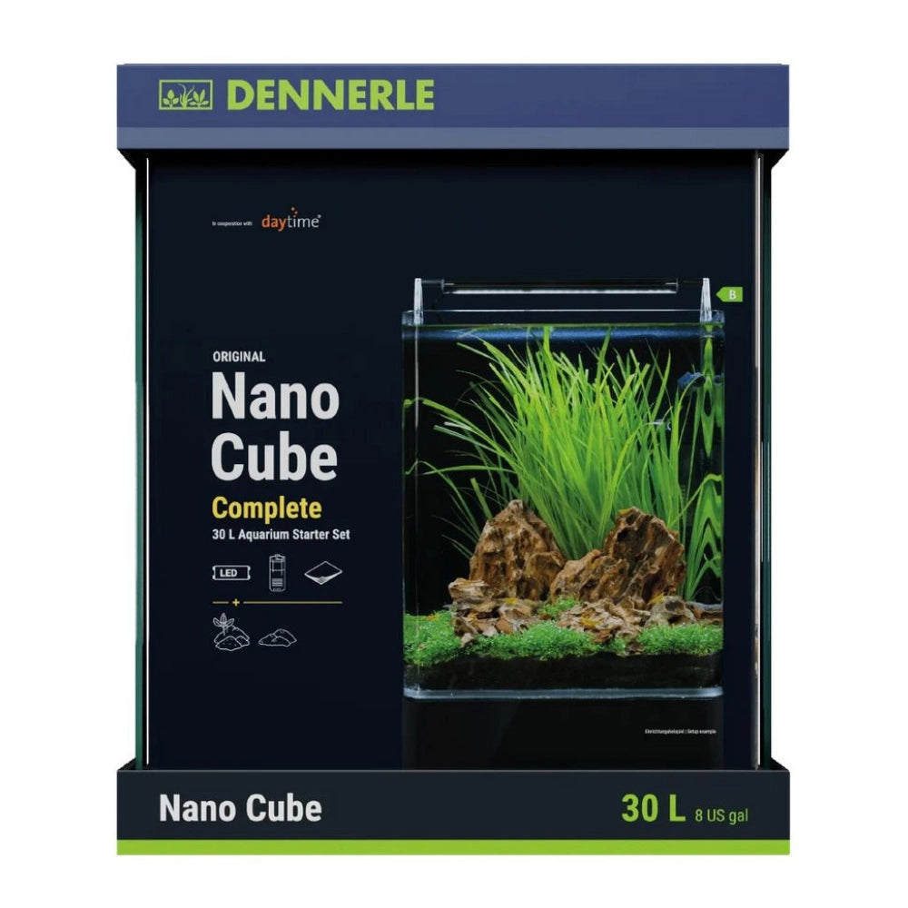 Dennerle Nano Cube Complete 30L - Mini acquario panoramico cm30x30x35h con filtro, substrato e LED