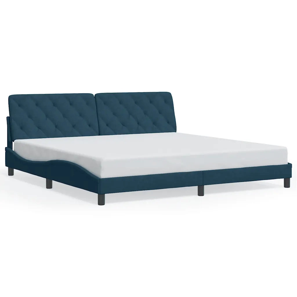 Giroletto senza Materasso Blu 200x200 cm in Velluto