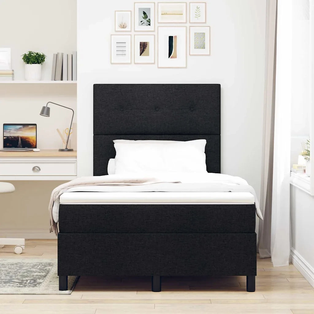 Letto a molle con materasso con led Nero 120 x 190 cm Tessuto 3342853