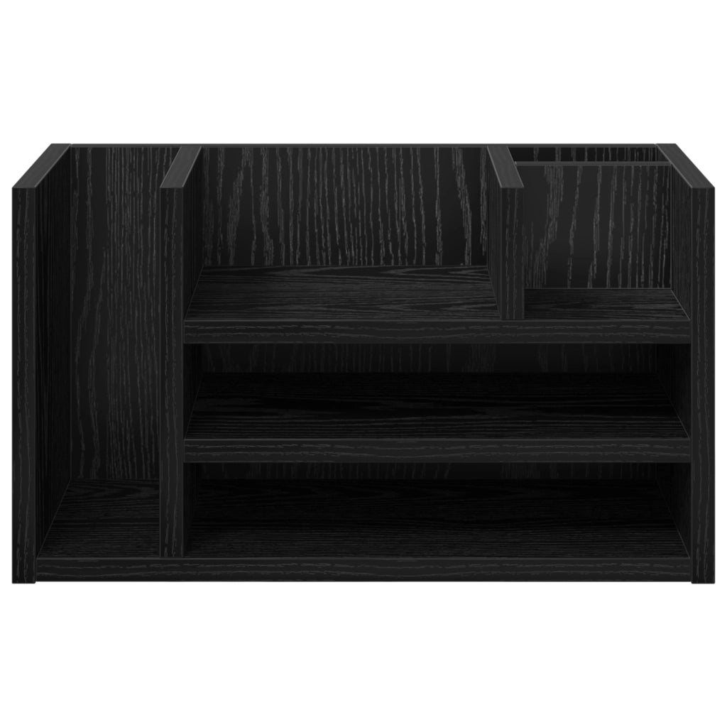 Organizer per Scrivania Rovere Nero 44.5x24x25 cm Legno Ingegnerizzato