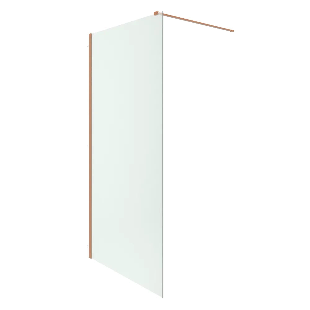 Doccia walk-in 80 cm vetro 8mm anticalcare h200 profilo rame spazzolato | Keros