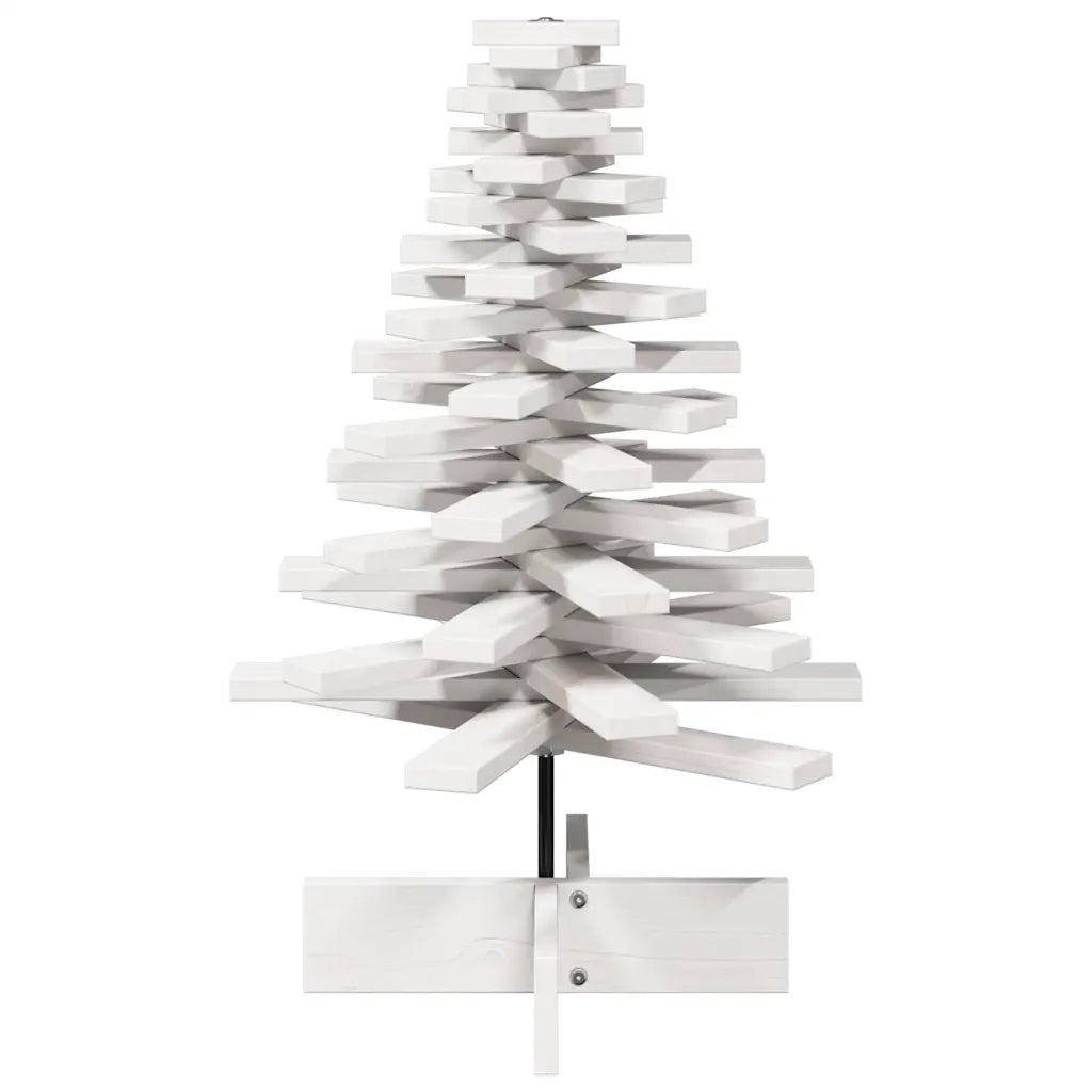 Albero di Natale | Decorazioni natalizie Decorativo Bianco 80 cm Legno Massello di Pino