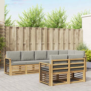 Set di divani da esterno 8 pcs Bianco e Grigio Chiaro