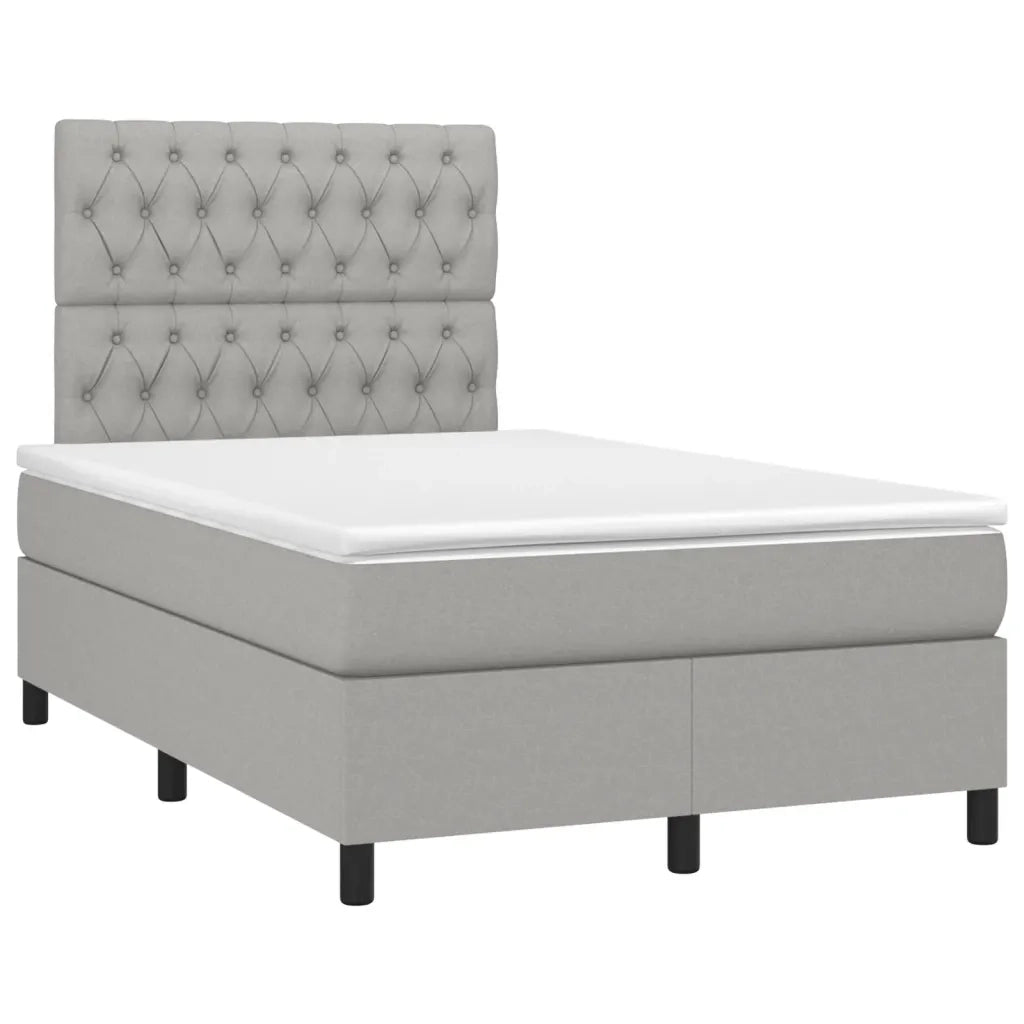 Giroletto a Molle con Materasso Grigio Chiaro 120x190cm Tessuto 3269902