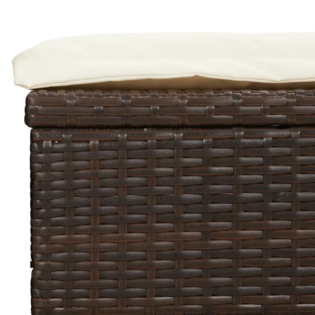 Lettino con Tetto Pieghevole Marrone 213x63x97 cm Polyrattan 319637