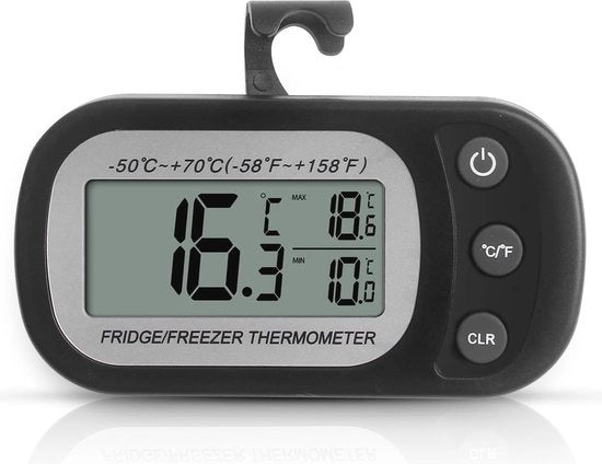 Termometro Digitale per Frigorifero con Funzione Massimo/Massimo Minimo - Impermeabile, Preciso, Campo di Misura della Temperatura