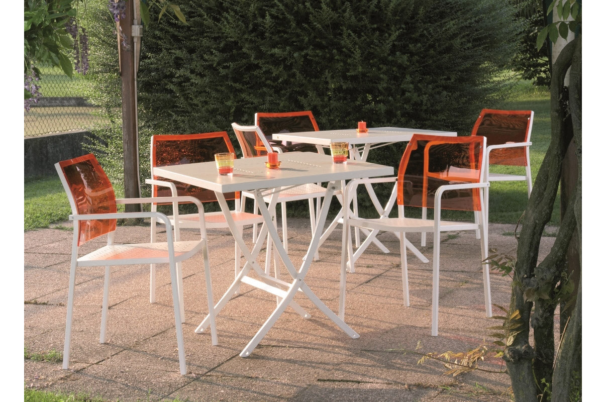 Tavolo da Giardino Pieghevole 160x80x75 cm in Acciaio RD Italia Hermes 160 Bianco