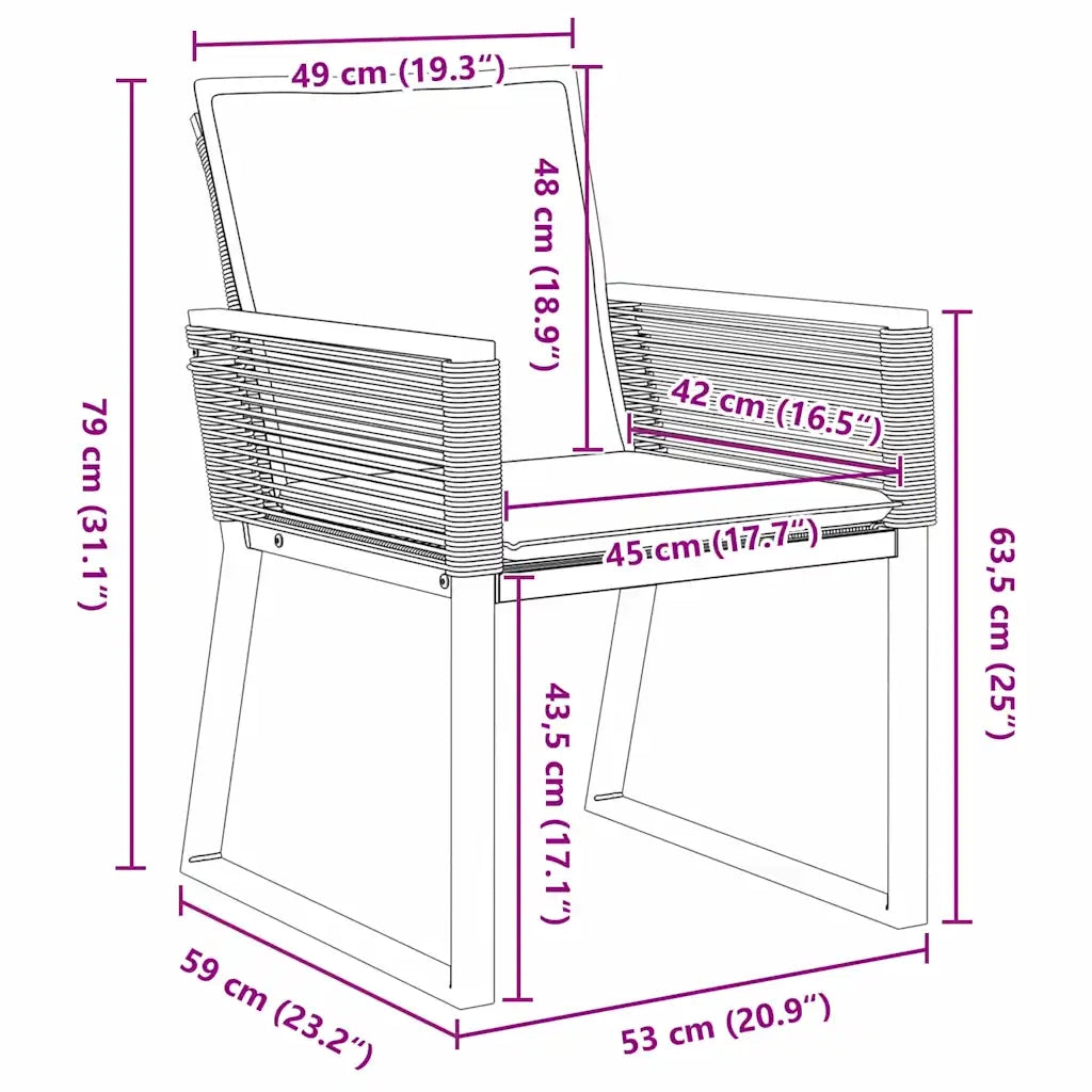 Set da Pranzo per Giardino 5 pcs Nero 3379320