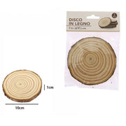 Trade Shop - Disco Di Legno Base Tronco Decorativa Per Ornamento Casa 10 X 1 Cm Rotondo 72109 -