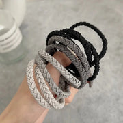 10 set di elastici per capelli per uomo, elastici per capelli per uomo con capelli lunghi, elastici per capelli neri per donne e uomini, elastici per capelli in forma di bracciale, adatti per capelli spessi e sottili, di lunga durata
