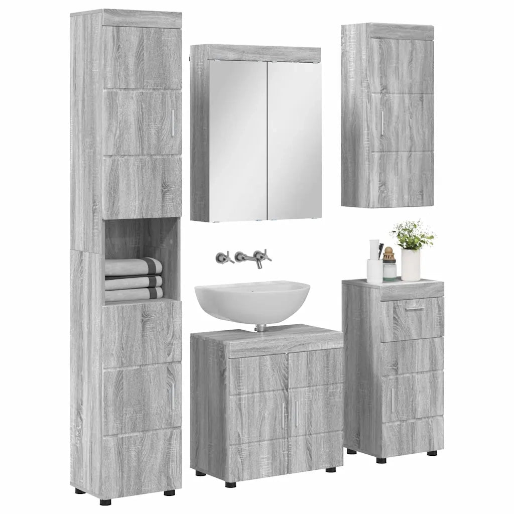 Set di mobili per il bagno con cassetto TULUM Grigio Sonoma