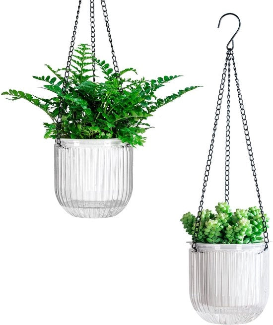 Set di due vasi da giardino in acciaio inossidabile, 13,5 cm, per esterno e interno