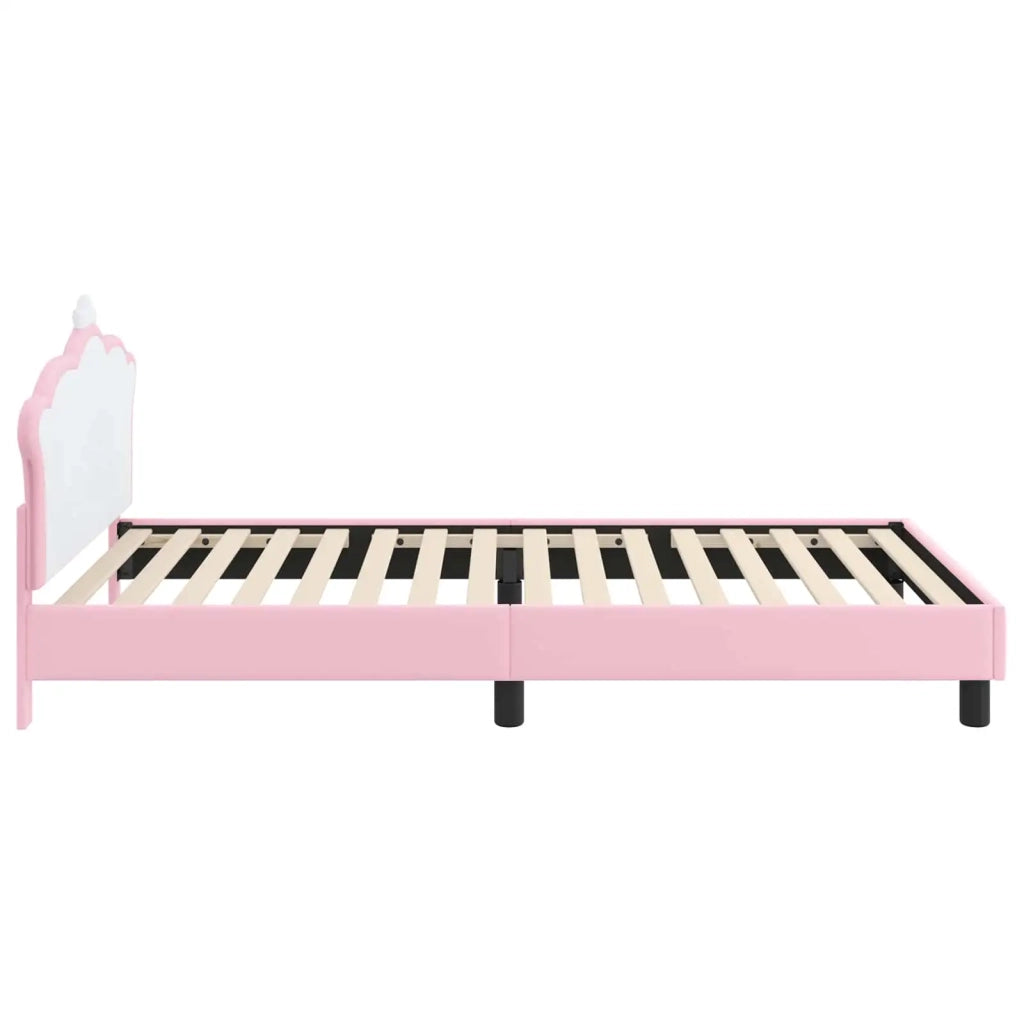 Struttura letto bambini con testata-Giroletto per bambini Rosa 90 x 190 cm PU 744255