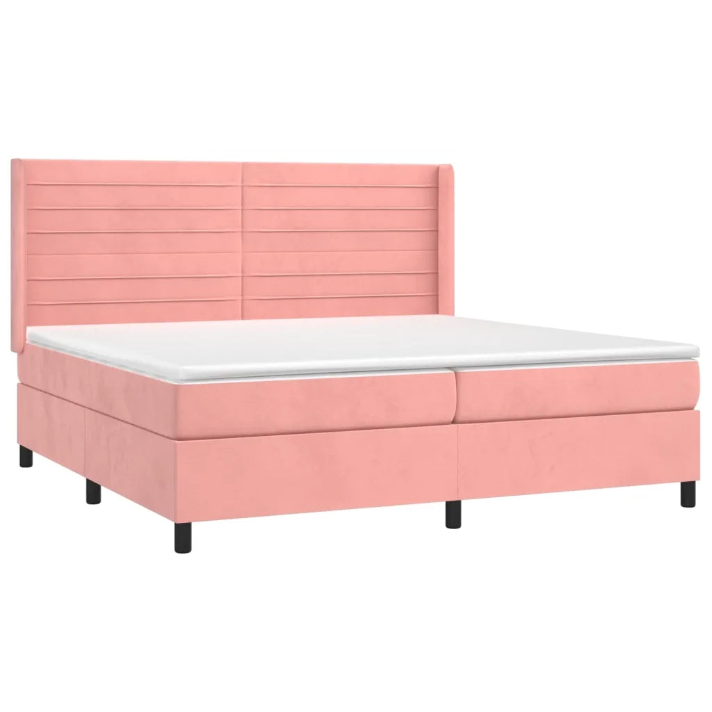 Giroletto a Molle con Materasso Rosa 200x200 cm in Velluto cod mxl 63152