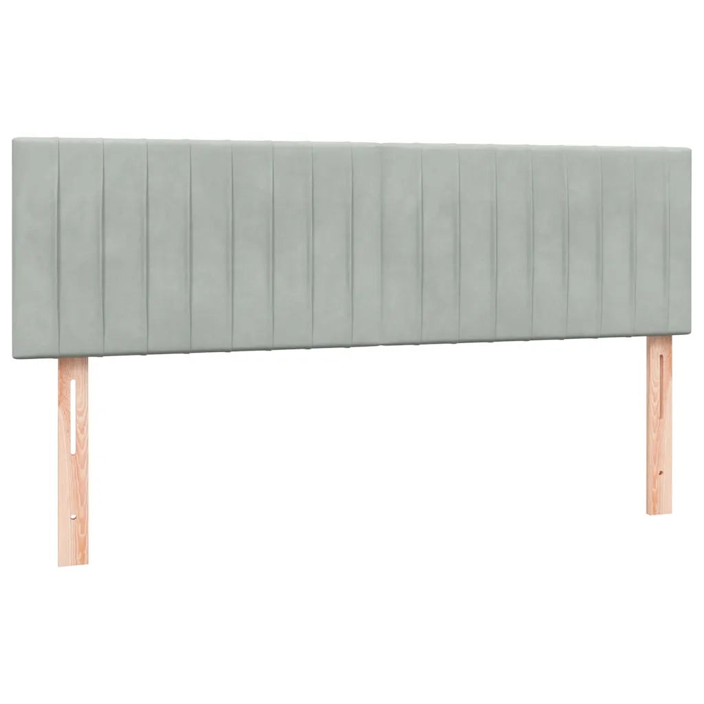 Letto a Molle con Materasso e LED Grigio Chiaro 160x210cm Velluto 3317079