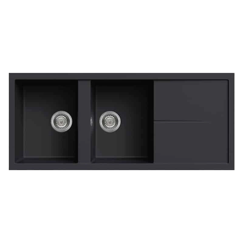 Lavello Elleci Incasso 2 vasche 116x50 Unico 500 Granitek Antracite LGU50059