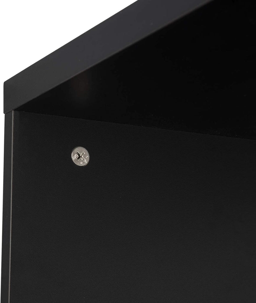 Tavolo da Bar con 3 Ripiani con Portabottiglie Vino, Bancone per Cucina in Metallo & MDF, Tavolo Alto per Home Bar, Cucina, 113 x 40 x 105 cm, Nero