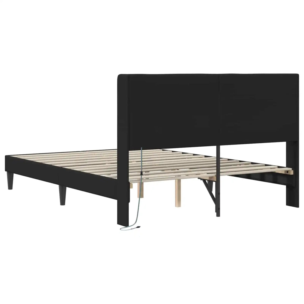 Struttura del letto con testiera Nero 160 x 200 cm Similpelle 42027985