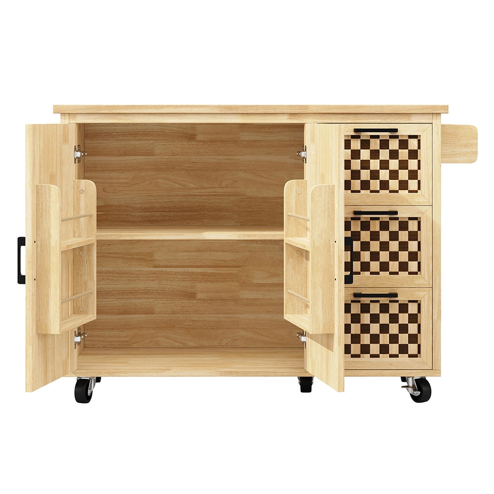 Isola cucina scacchi - Xylo - 120x45x92cm legno 3 cassetti