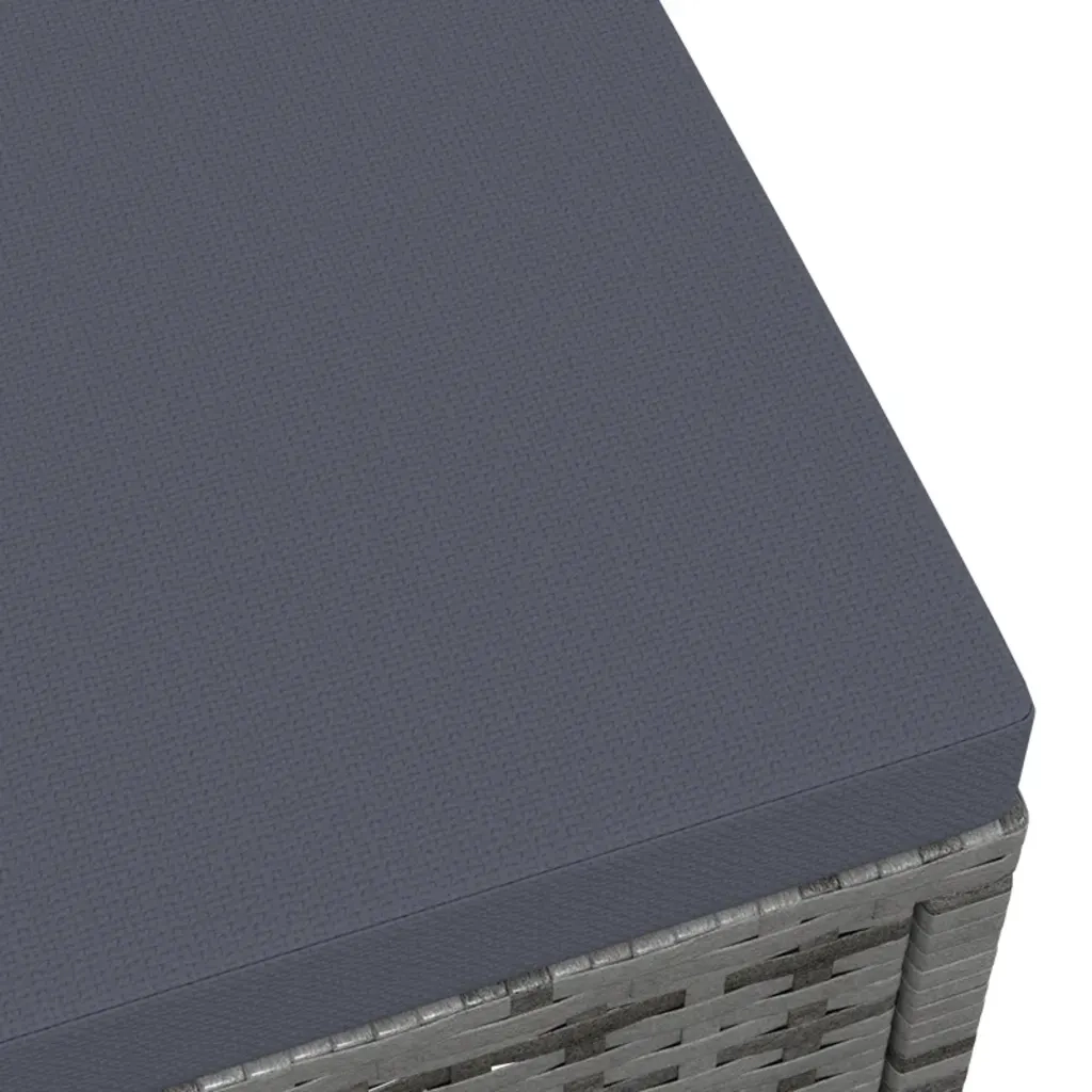 Poggiapiedi da Giardino con Cuscini Grigio in Polyrattan 310488