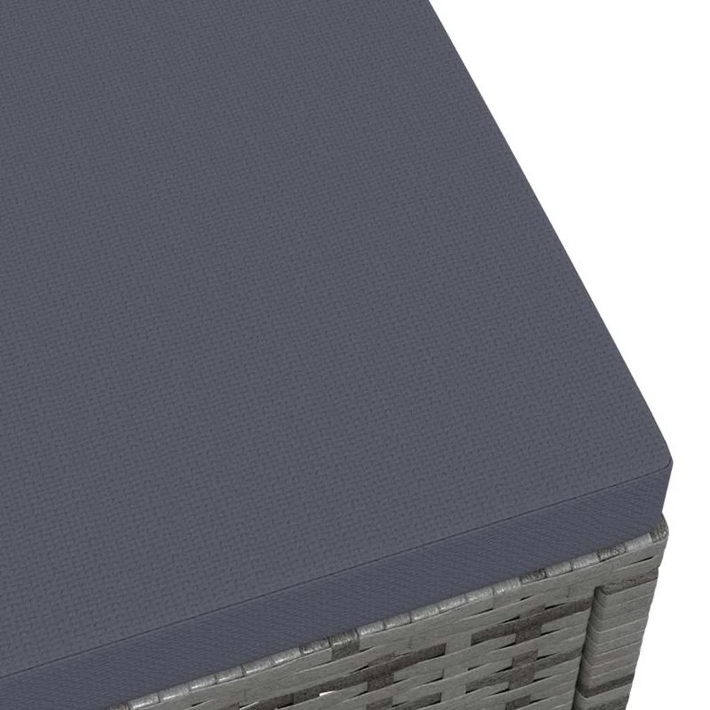 Poggiapiedi da Giardino con Cuscini Grigio in Polyrattan 310488