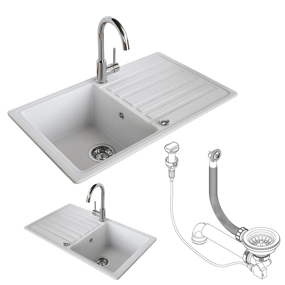 Bergström Lavello Bianco 76.5 x 46 cm con asciugatura