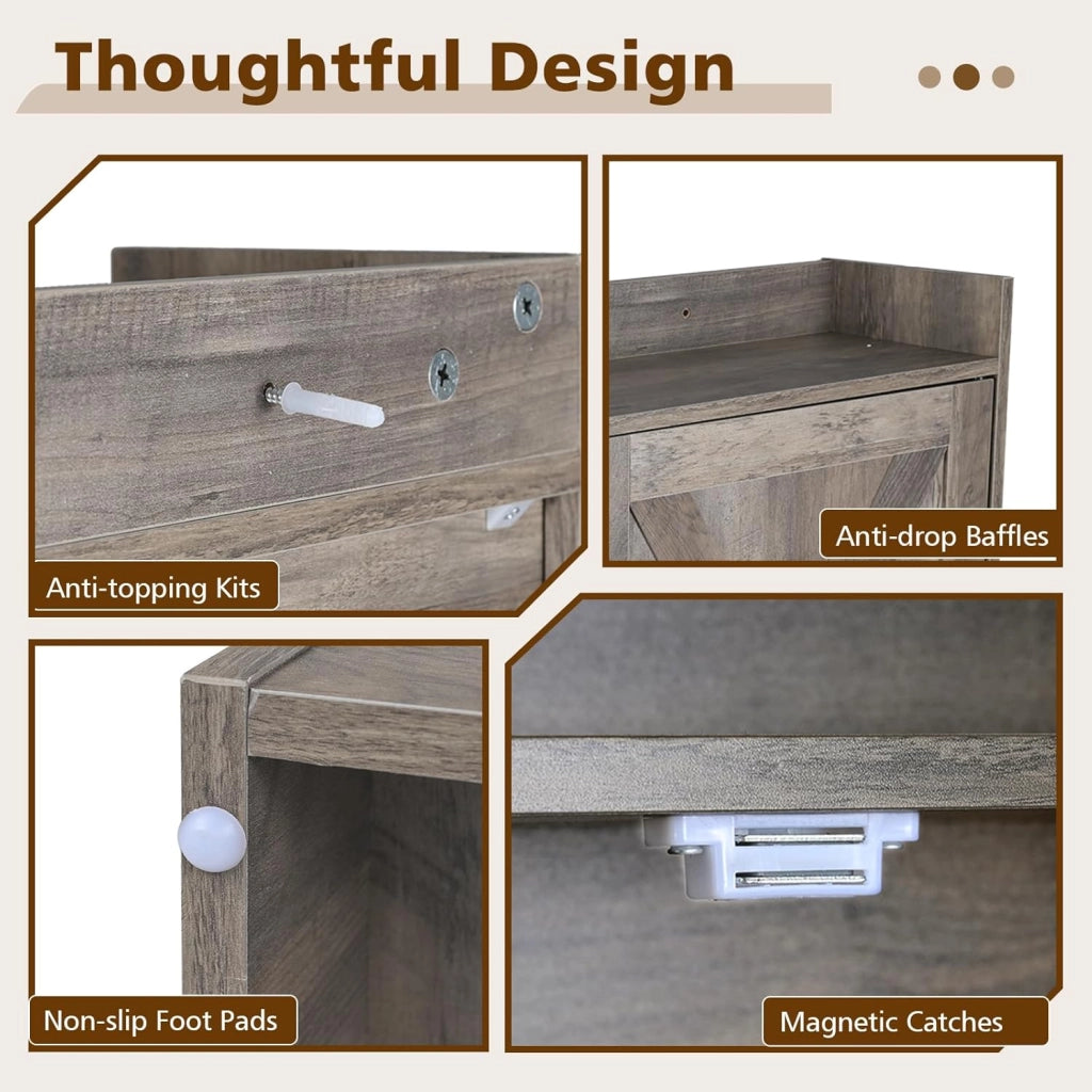 Armadietto WC per bagno, armadietto con 2 ante a battente, ripiani regolabili e scomparti per carta igienica, salvaspazio per WC, 81,5 x 19,5 x 172,5 cm (grigio)