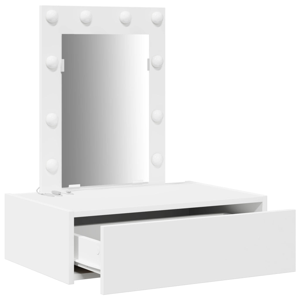 Tavolo da trucco a muro con luci LED - Bianco