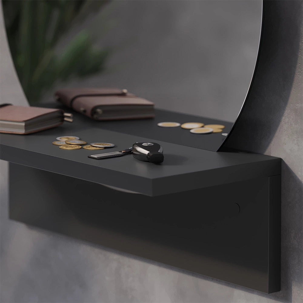 Vicco Specchio bagno Nero 40 x 47.5 cm con ripiano