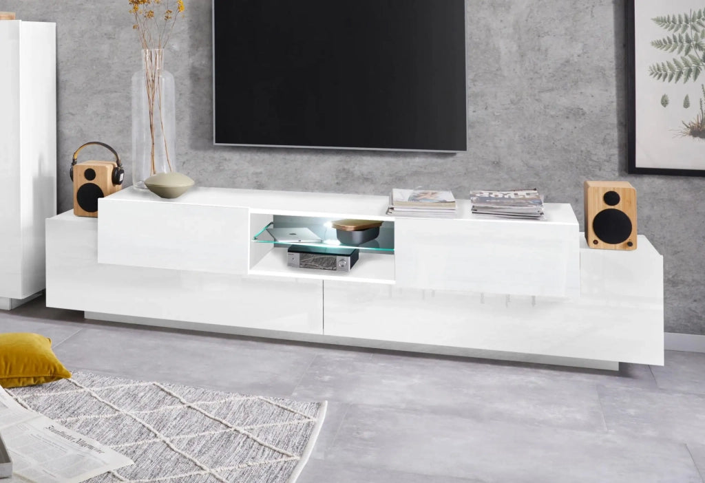 Mobile per TV New Coro L 220 x H 51 x P 45 cm bianco