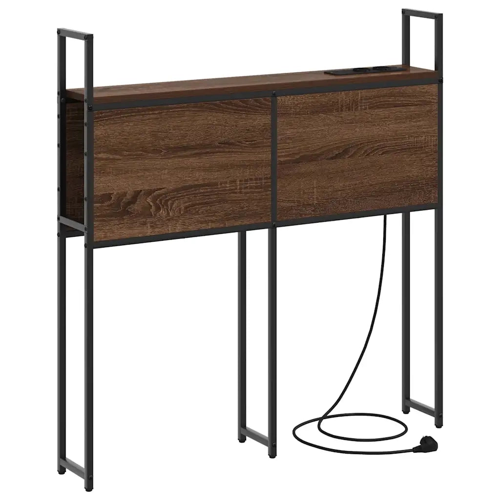Testiera con Stazione di Carica e Storage Rovere marrone 859779