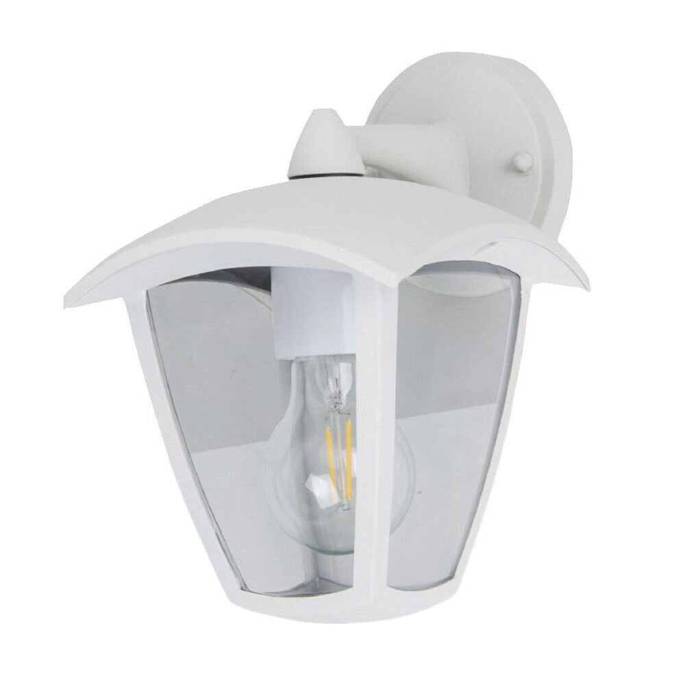 Trade Shop - Applique Lanterna Da Parete Per Giardino Facciate Lampada Da Muro E27 Ip44 819wb-b232 - Bianco
